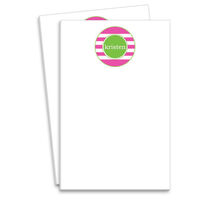 Pink Stripes Circle Notepads