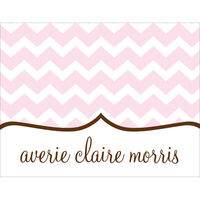 Light Pink Chevron Foldover Note Cards