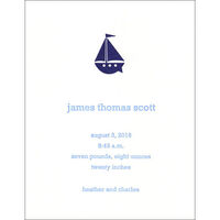 Sailboat Letterpress Baby Boy Announcements