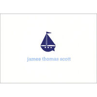 Baby Sailboat Letterpress Petite Folded Note Cards