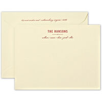 Decorative Rule Flat Correspondence Cards - Letterpress