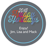 Multi Color Happy Holidays Round Gift Stickers