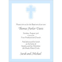 Blue Baptism Invitations
