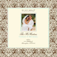 Brown Toile Photo Announcements
