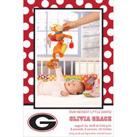 University of Georgia Dotted Border Photo Baby Announcements