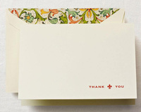 Red Florentine Boxed Thank You Note Cards