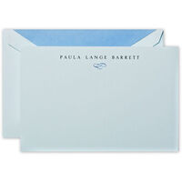Beach Glass Correspondence Flat Note Cards with Scroll - Raised Ink