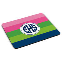 Bold Stripe  Pink, Green and Navy Mousepad