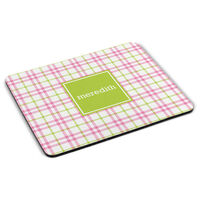 Pink and Green Miller Check Mousepad