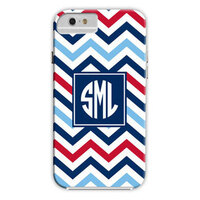 Chevron Blue and Red iPhone Hard Case