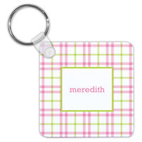 Pink and Green Miller Check Key Chain