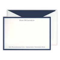 Double Blue Border Classic Correspondence Cards