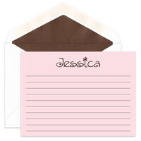 Pink Pussycat Flat Note Cards with Writing Lines