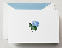 Blue Hydrangea Boxed Folded Note Cards - Hand Engraved