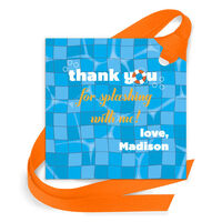 Pool Buoy Party Gift Tags with Attached Ribbon