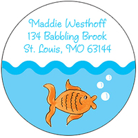 Goldie the Fish Round Address Labels