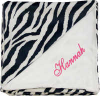 Zebra Snuggle and Satin Blanket