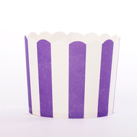 Purple Vertical Stripe Large Baking Cups