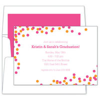 Pink and Orange Confetti Invitations