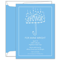 Cornflower Umbrella Shower Invitations