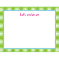 Kelly Green Polka Dot Flat Note Cards