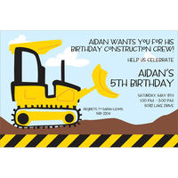 Bulldozer Birthday Invitations