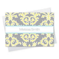 Yellow Victorian Foldover Note Cards