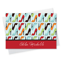 High Heel Fashionista Foldover Note Cards