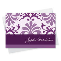 Purple Floral Foldover Note Cards