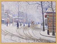 Snow Boulevard De Clichy Paris Holiday Cards