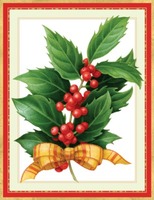 Holly with Ribbon Holiday Cards