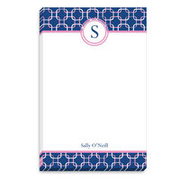 Navy & Pink Geometric Initial Notepads