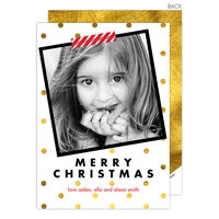 Mod Gold Dot Christmas Photo Cards