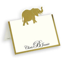 Gold Elephant Die Cut Personalized Placecards
