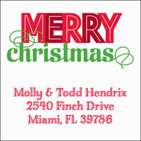 Modern Merry Christmas Address Labels