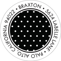 Black Dot Round Address Labels