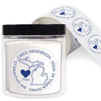 Love from Michigan Round Address Labels
