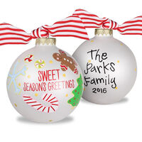 Sweet Season's Greetings Glass Christmas Ornament