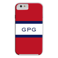 Red and Navy Stripe iPhone Hard Case