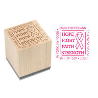 Hope Fight Strength Wood Block Rubber Stamp