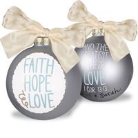 Faith Hope & Love Glass Christmas Ornament