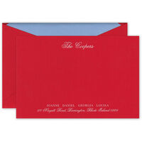 Chesapeake Engraved Flame Red Flat Correspondence Cards