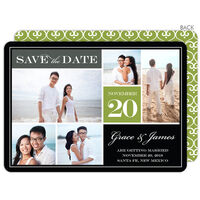 Green Block Save the Date Photo Cards