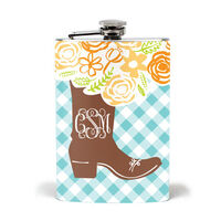 Cool Cowgirl Boot Stainless Steel Flask