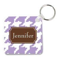 Lilac Houndstooth Key Chain