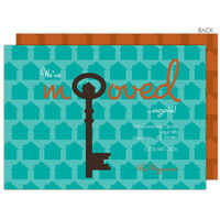 Turquoise Antique Key Moving Cards