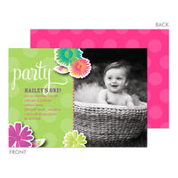 Flower Party Photo Invitations