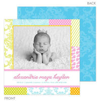 Baby Girl Quilt Photo Birth Announcements