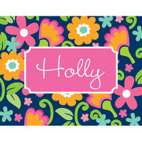 Navy Wildflowers Folded Note Cards