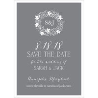 Slate Vintage Wreath Save the Date Cards